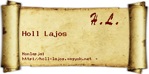 Holl Lajos névjegykártya